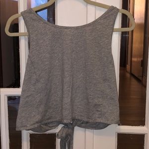 BARELY WORN. Grey Lululemon tie back crop